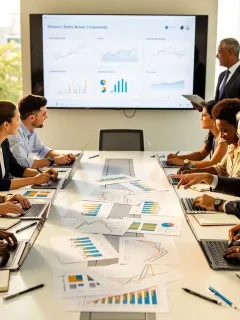 Grupo diverso aprendiendo sobre educación financiera 2026 y planificación patrimonial en un taller moderno.