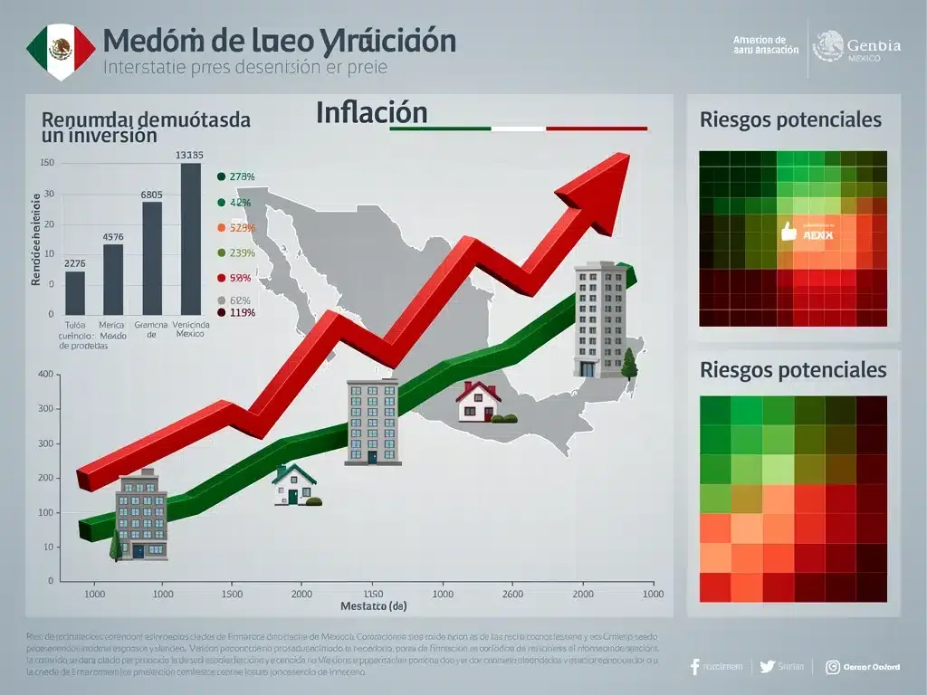 Gráfico de impacto de la inflación en el valor de inmuebles en México.