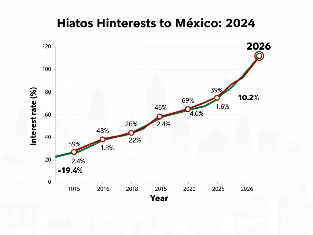 Gráfico de tasas de interés y su evolución en México