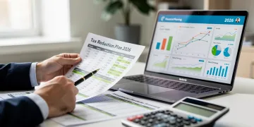 Persona analizando documentos financieros y calculadora para optimizar ahorros con el límite Roth IRA 2026.
