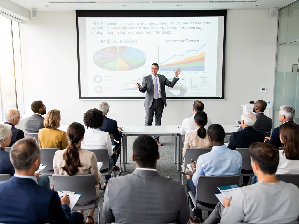 Personas aprendiendo sobre beneficios y estrategias 401(k)