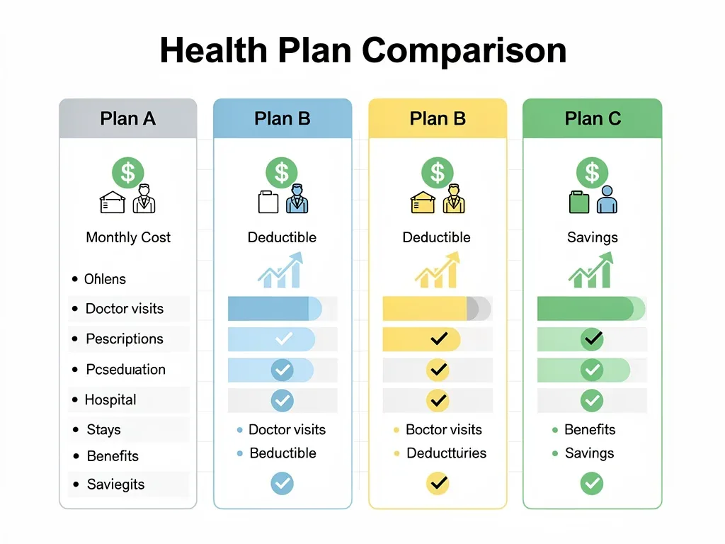 Gráfico comparativo de beneficios y costos de planes de salud 2026